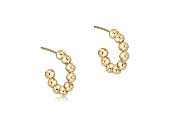 Beaded Classic 1.25" Post Hoop 4mm - Gold