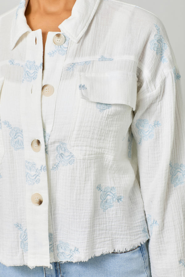 Double Gauze Embroidery Jacket