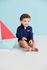 Youth Flag Quarter Zip Navy