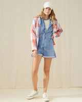 Brookside Single Pocket Plaid Shirt Red, White + Blue