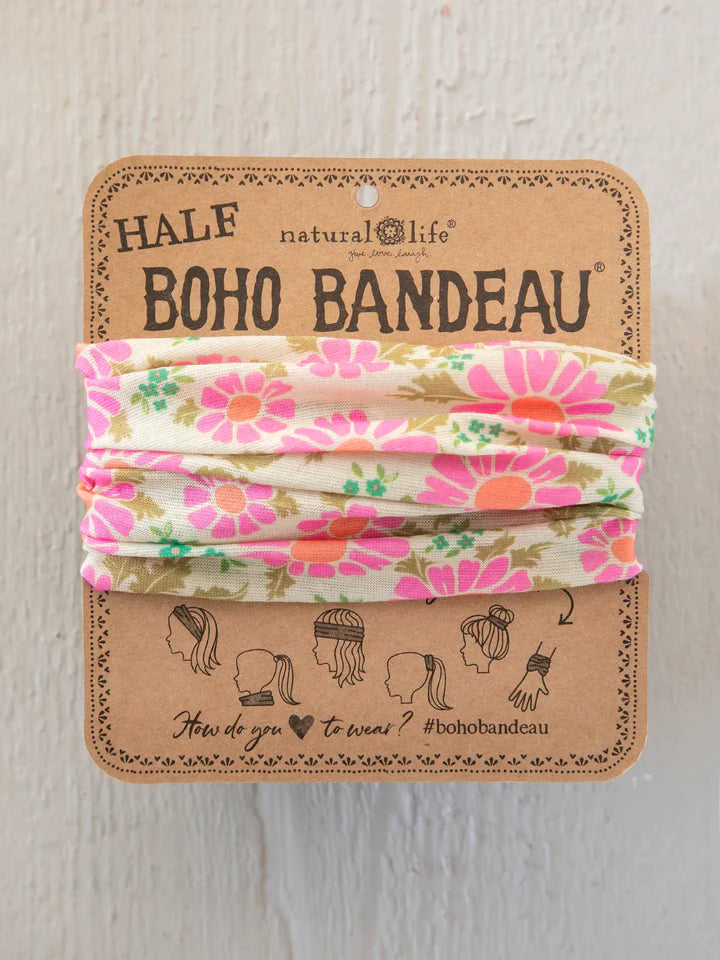 Half Boho Bandeau Floral Vintage Cream