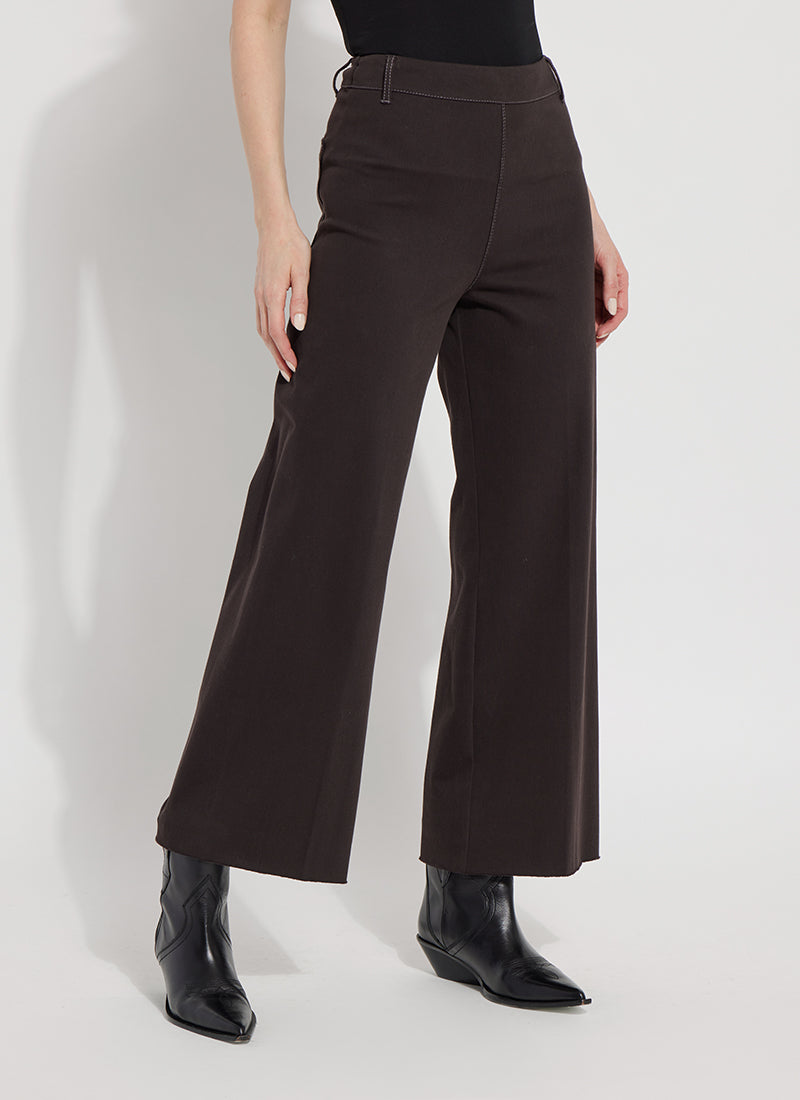 Erin High Waist Wide Leg Denim Pants Double Espresso