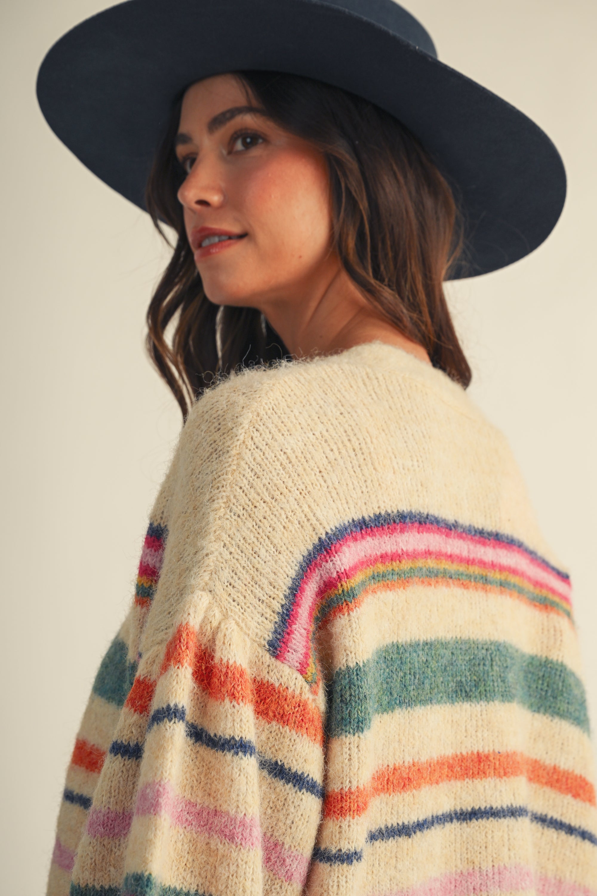 Sunset Carnival Stripe Cozy Relaxed Cardigan Multi