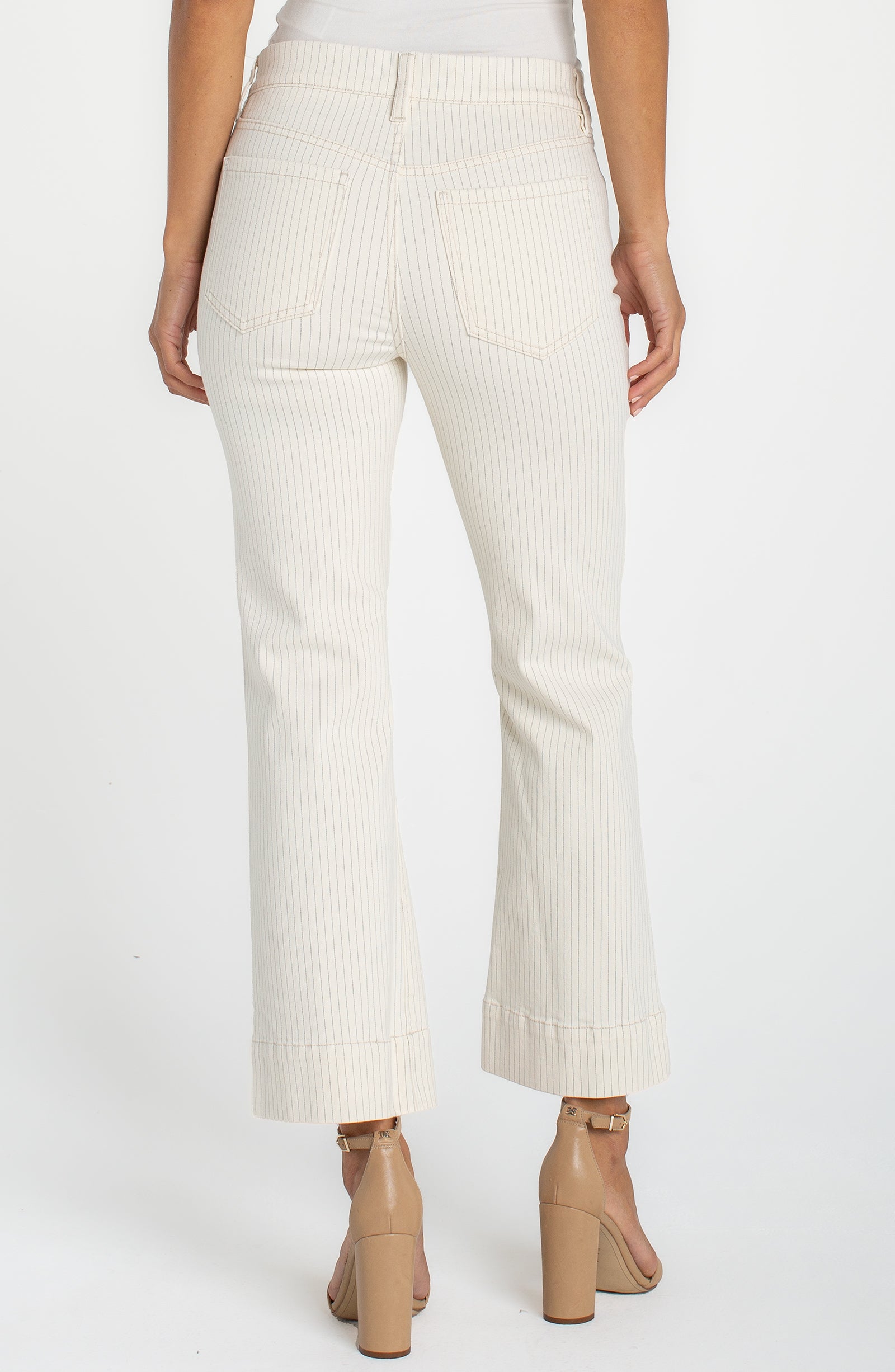 Gia Glider Wide Hem Crop Flare Pants Nautical Stripe
