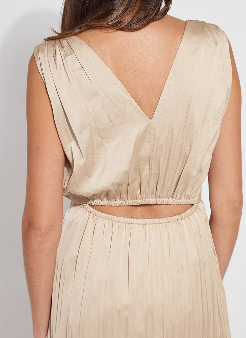 Packable Pleated Midi Dress Chablis