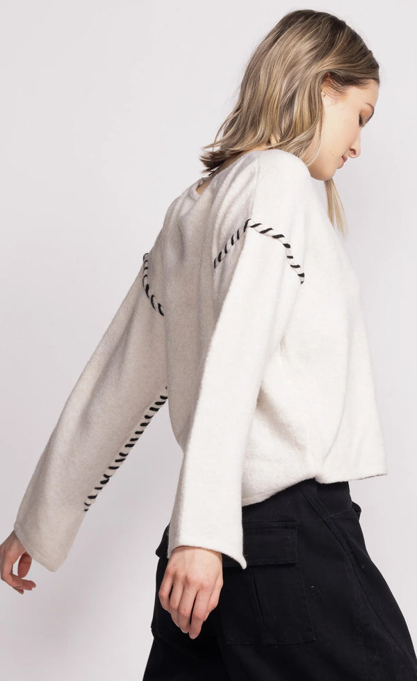 Joelle Whipstitch Crew Neck Sweater