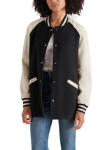 Skylie Brushed Twill Stadium Jacket Black