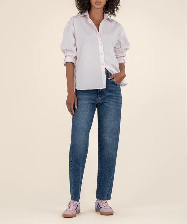 Ashley High Rise Side Inset Barrel Leg Jeans Moderate