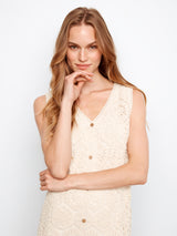 Crochet Sleeveless Midi Dress Fog