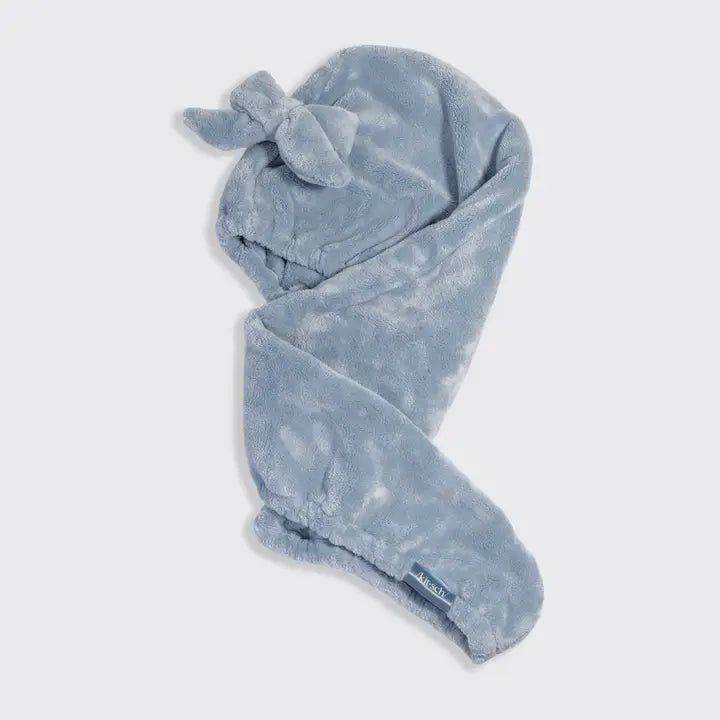 Plush Microfiber Hair Towel Turban w/ Bow