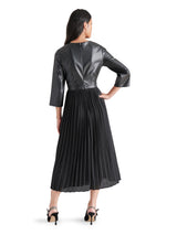 Knox Contrast Long Sleeve Midi Dress Black