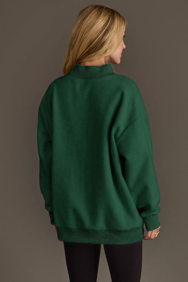 Game Day Reversible Mock Neck Sweatshirt Green