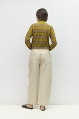 Claude Cardigan Chartreuse, Taupe + Brown