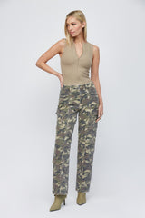 Tracey Cargo Straight Jeans Camoflauge