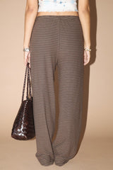 Striped Drawstring Lounge Pants Chocolate