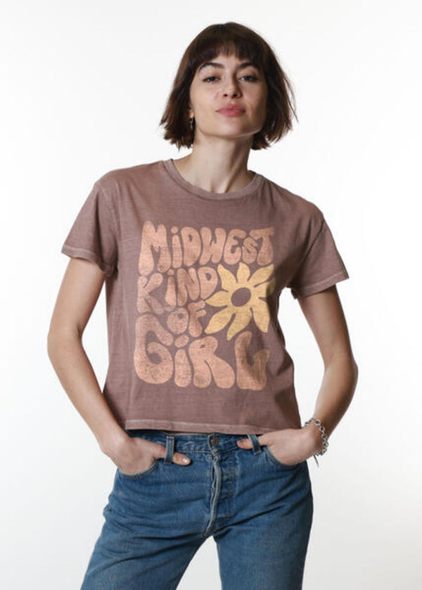 Midwest Kind Of Girl Girlfriend Tee Mauve