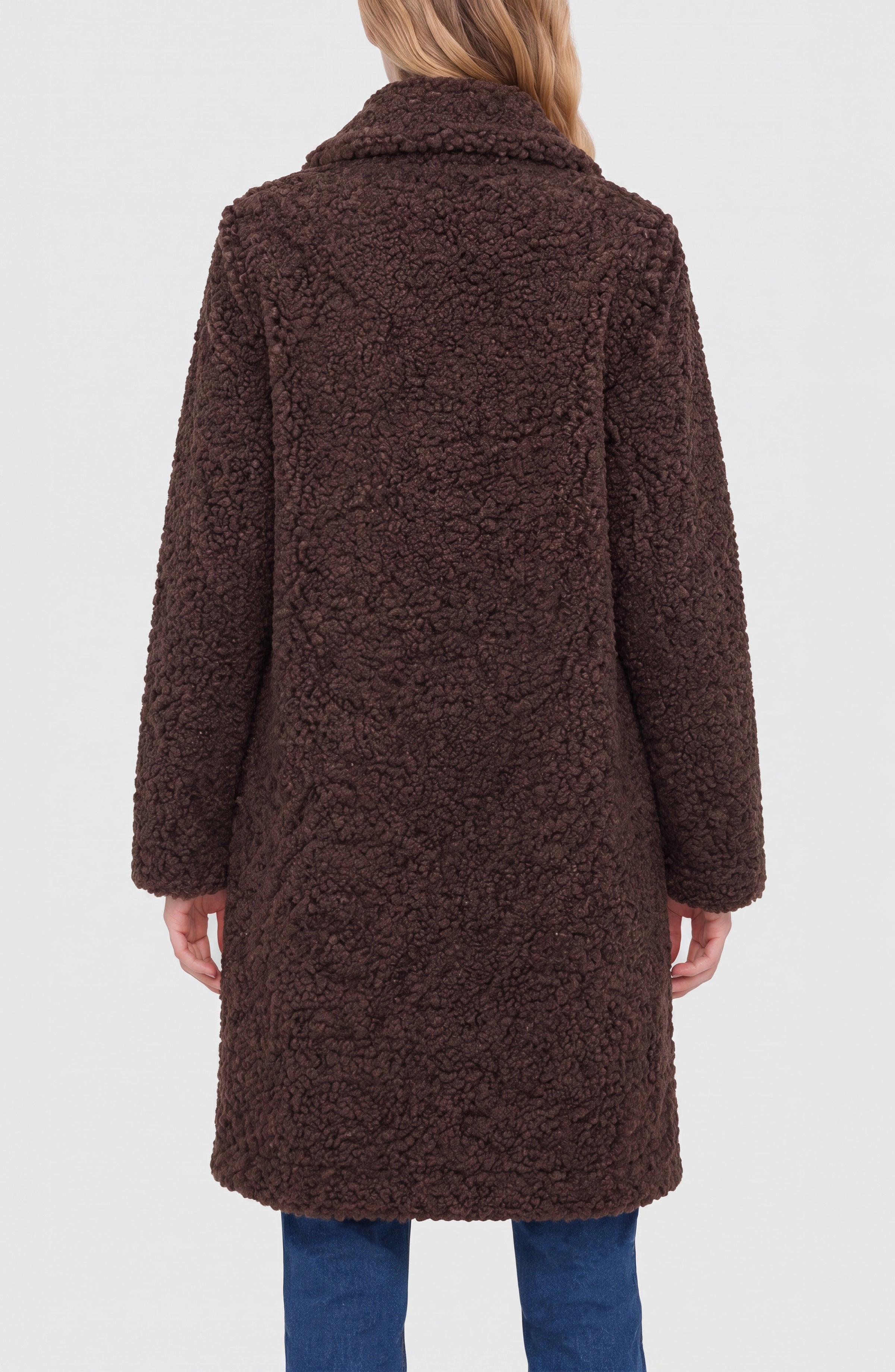 Teddy Double Breasted Coat Teddy Brown