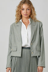 Sparkletts Mini Plaid Jacket Grey