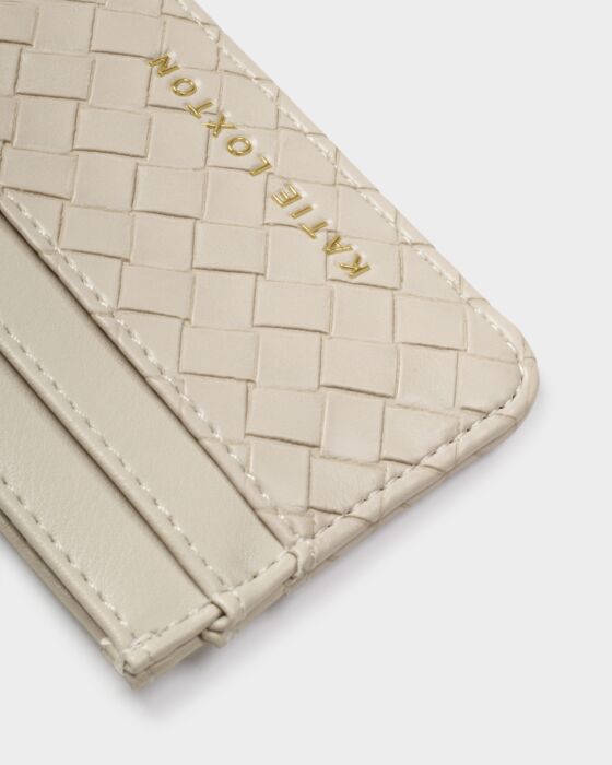 Nova Woven Texture Cardholder Off White