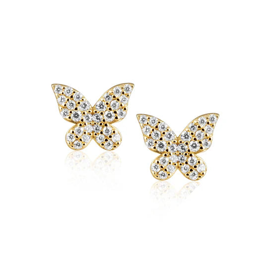 Elsie Pave Butterfly Stud Earrings