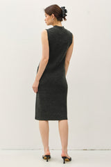 Turtleneck Sweater Tank Dress Charcoal