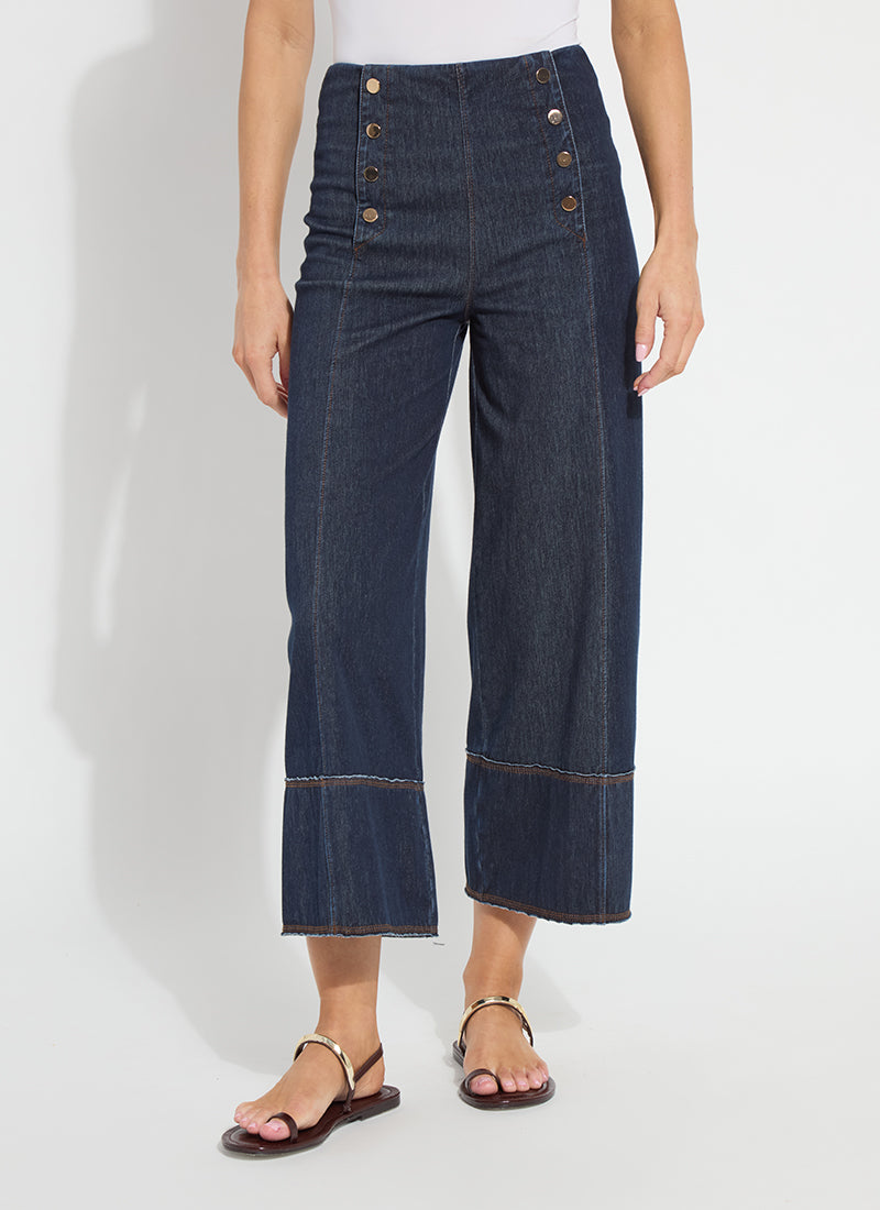 Kaia Wide Leg Denim Pants Indigo