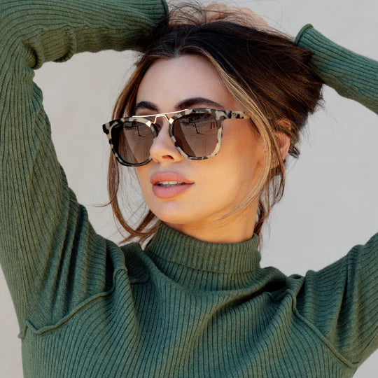 Demi Sunglasses Beige Tortoise | Brown Gradient