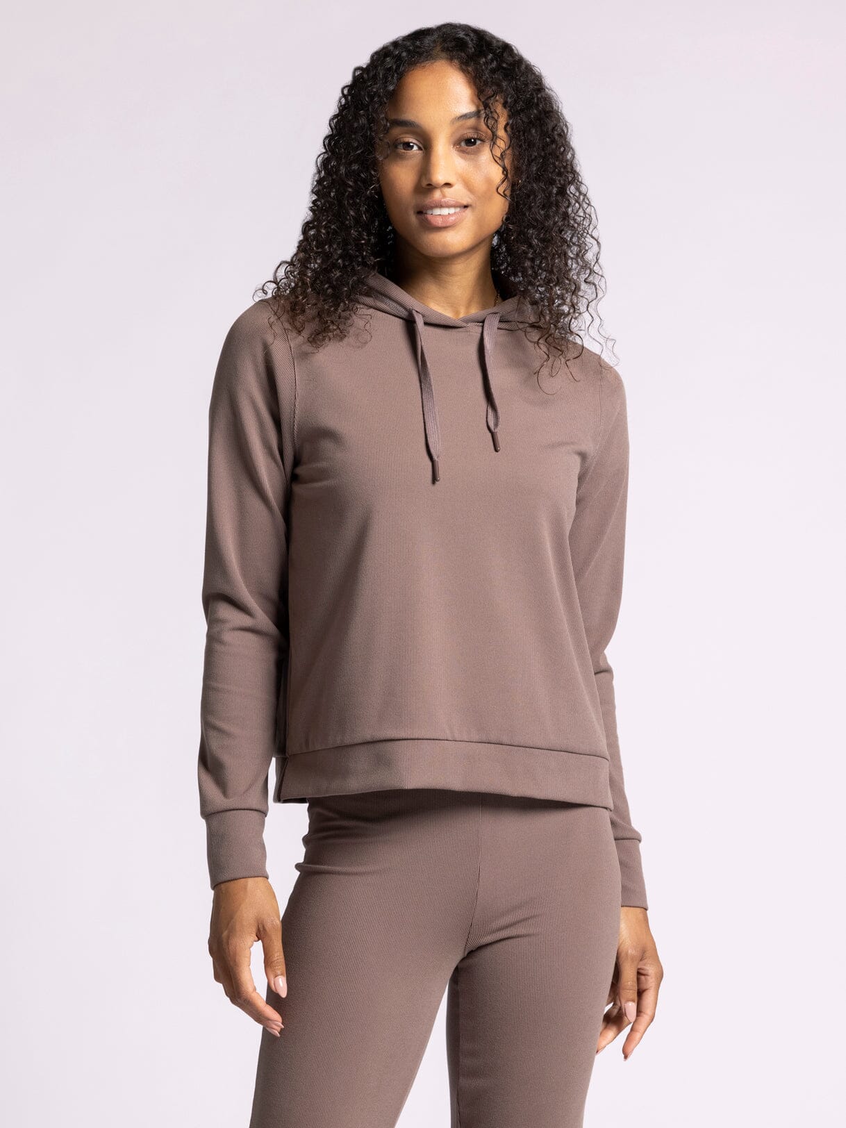 Izzy Ribbed Hoodie Raisin
