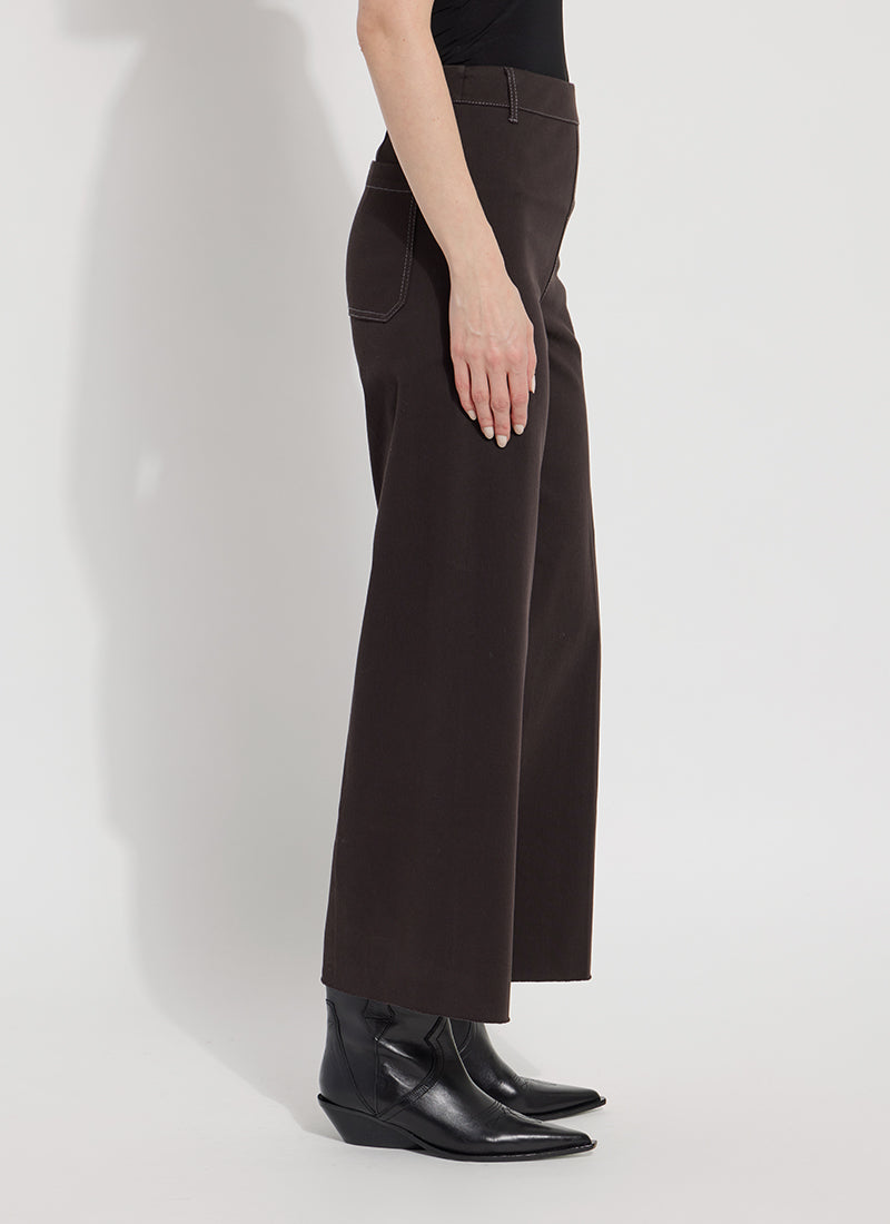 Erin High Waist Wide Leg Denim Pants Double Espresso