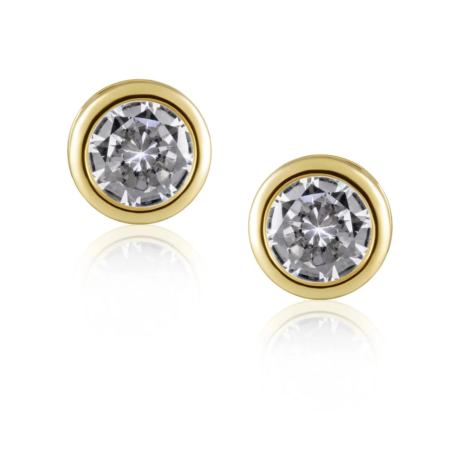 Alaina Bezel Studs Gold