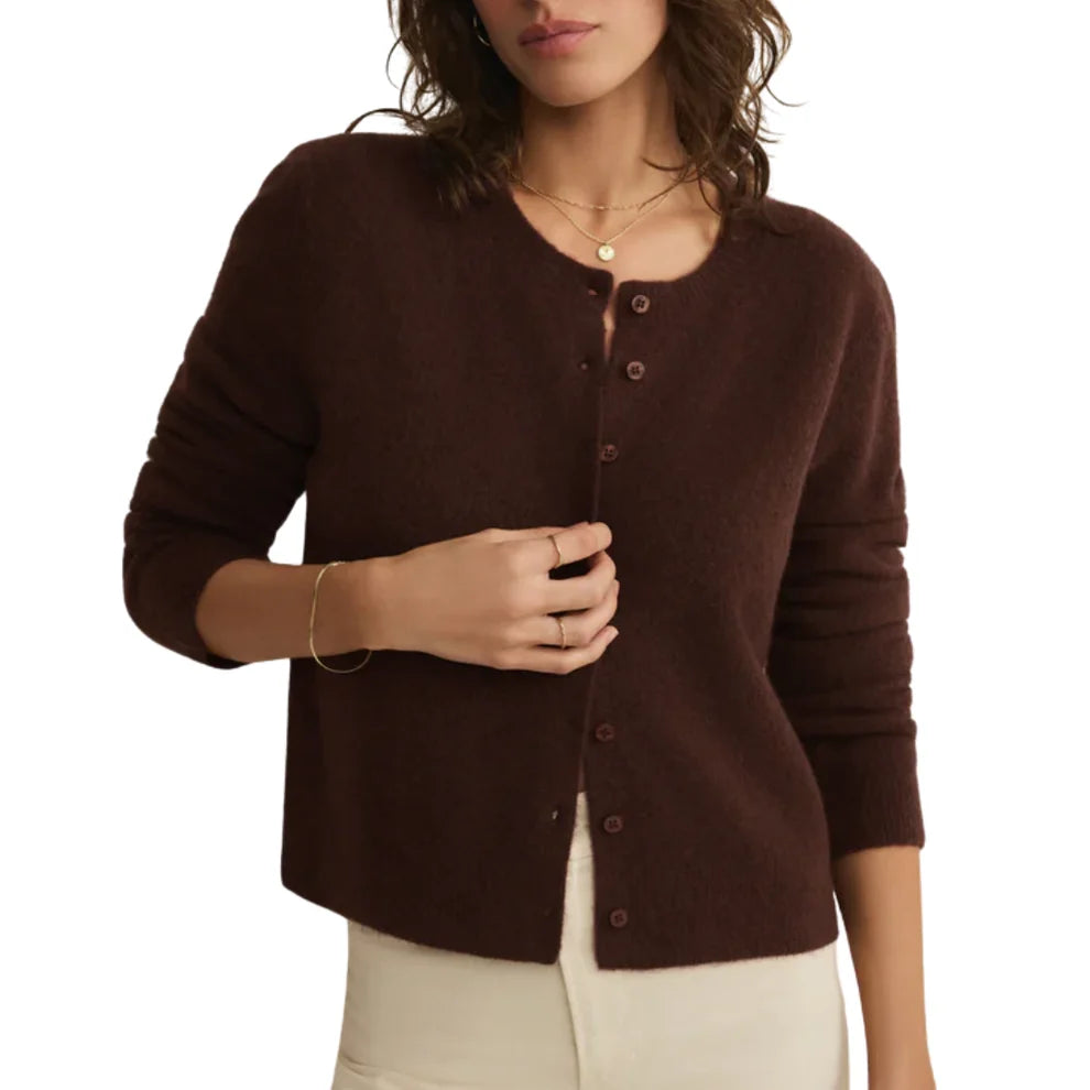 Medina Cozy Cardigan Chocolate Cherry