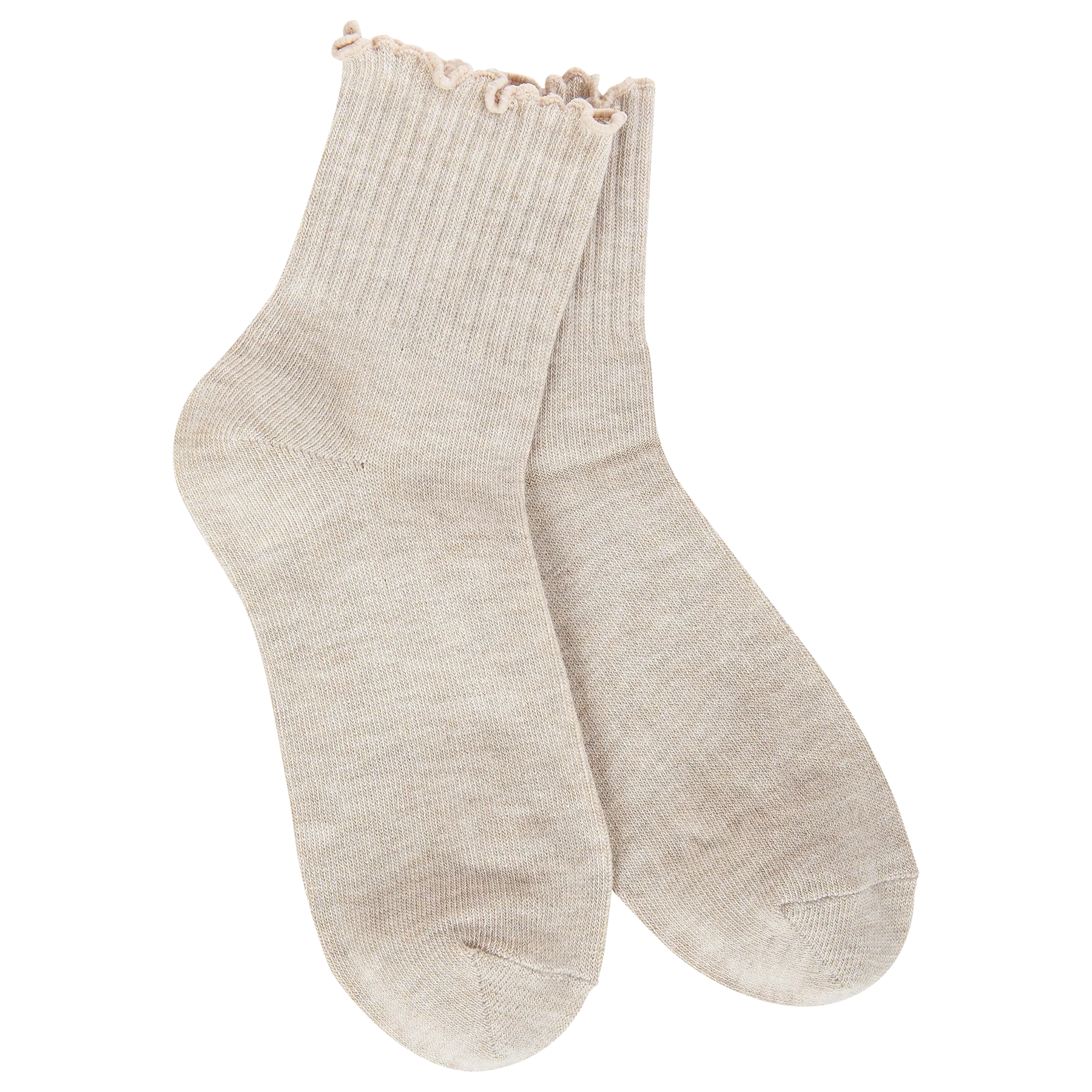 Weekend Quarter Ruffle Socks Heather Oatmeal