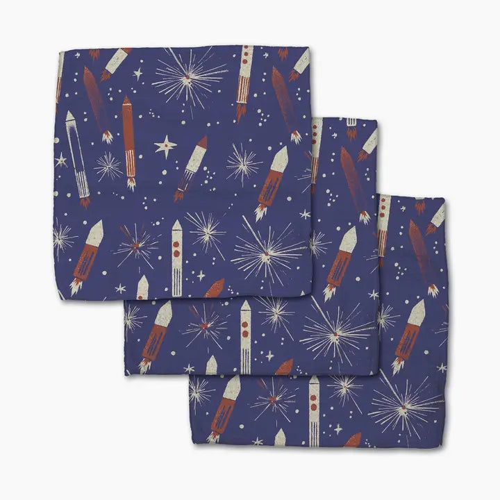 Geometry Dishcloth Set Rocketing Through The Skies