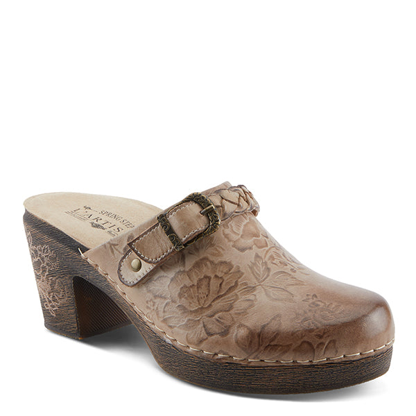 Calliroe Heeled Clogs Beige Multi