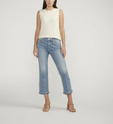 Eloise Mid Rise Cropped Bootcut Jeans Blue Dust