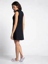 Stephanie Collared Sleeveless Dress Black