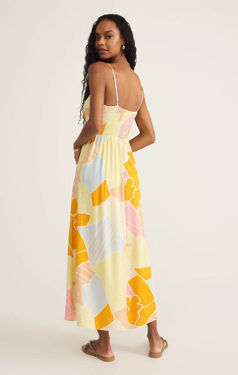 Aura Riviera Midi Dress Mellow Yellow