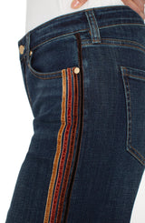 Velvet Trim Stride Wide Leg Jeans Eastmoor