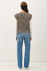 Chunky Cable Knit Sweater Vest Chestnut
