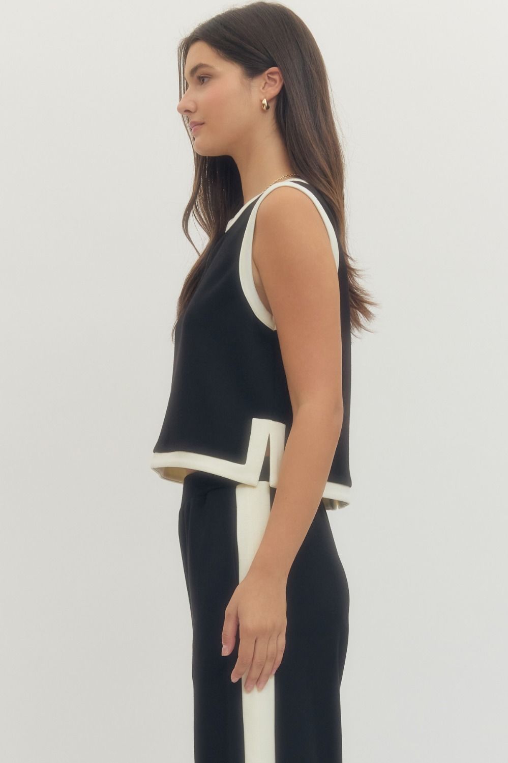 Athleisure Strip Trip Tank Black