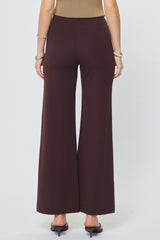 Seam Detail Wide Leg Pants Chocolate