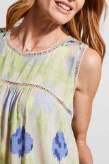 Ladder Tape Detail Printed Tank Wild Lime
