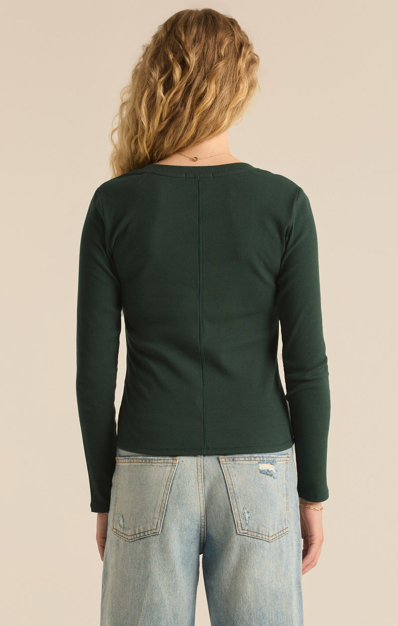 Sirena Rib Long Sleeve Shirt Cypress Green