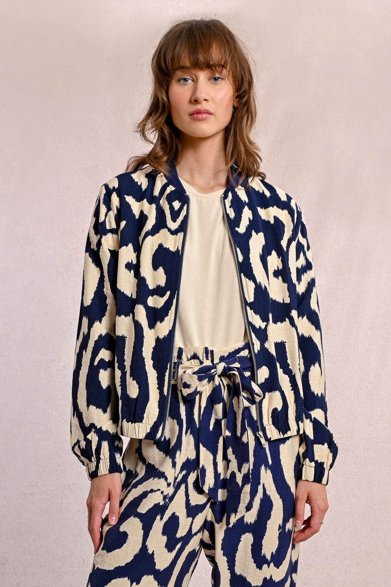 Printed Woven Jacket Navy Thais