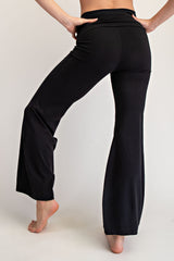 Bubbled Flare Yoga Pants Black