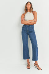High Rise Wide Leg Jeans Dark