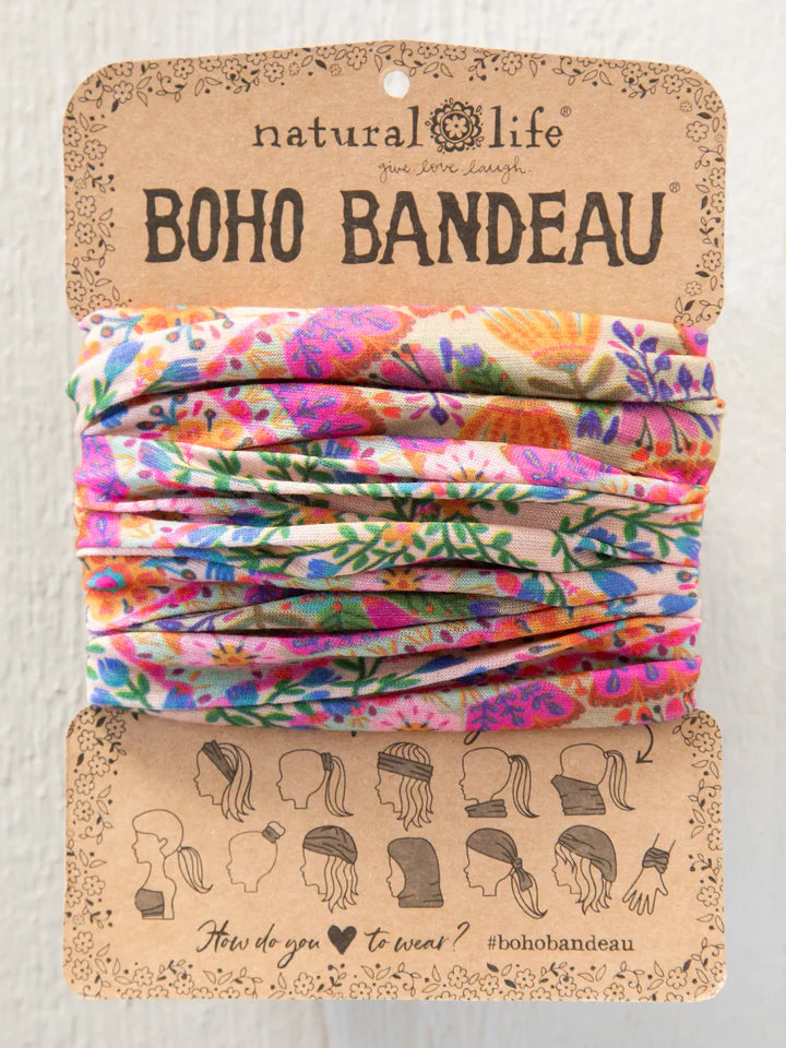 Full Boho Bandeau Pink Floral Diamonds