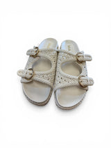 Trendy Woven Sandals Bone