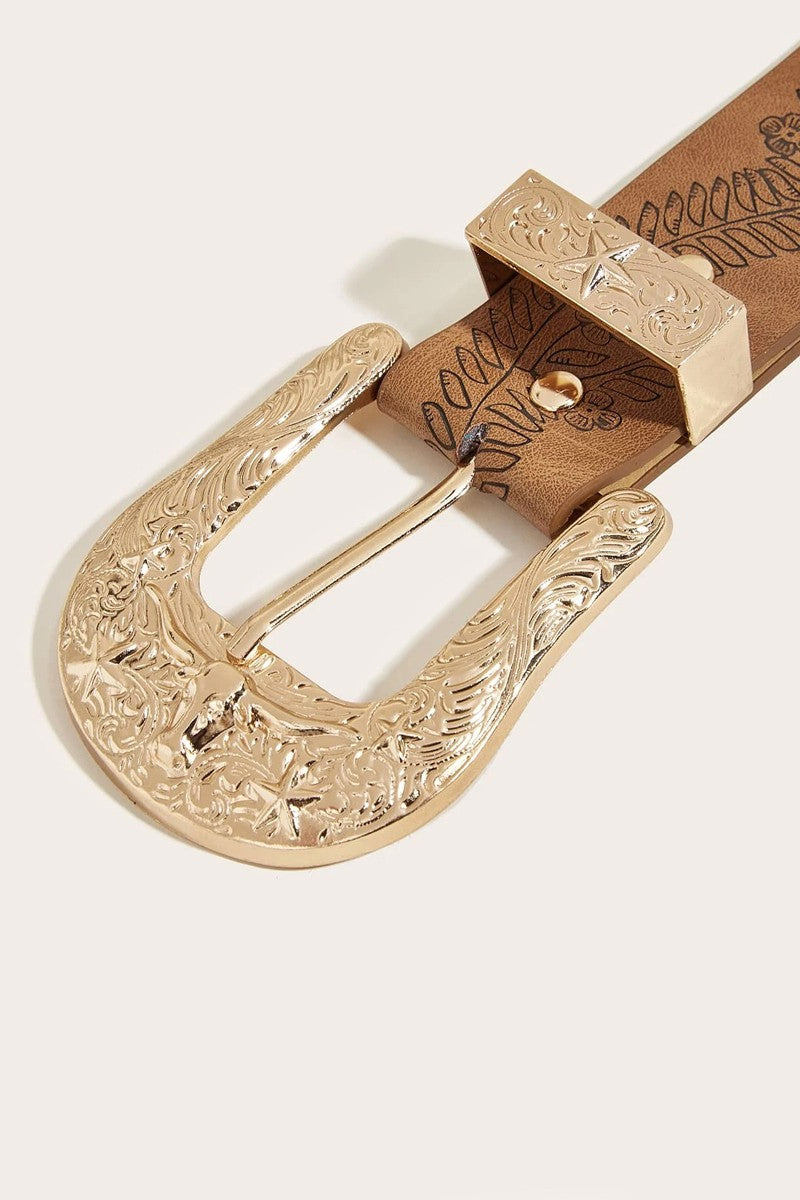 Western Floral Detailed Belt