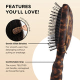 Teleties Hair Brush Tortoise Detangler - Medium Hair